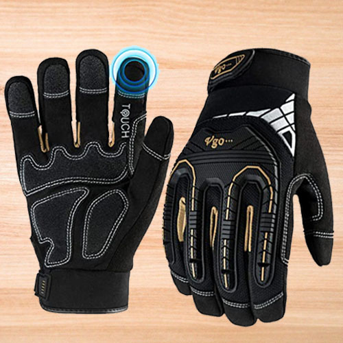 VGO Heavy-Duty Synthetic Leather Gloves